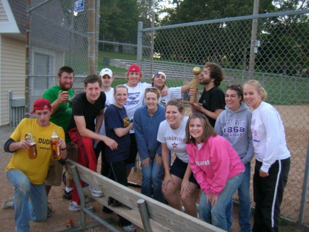 John T. Larimer in the annual History Honor Society softball game at UW-Whitewater